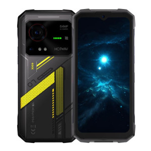  Téléphone robuste HOTWAV Hyper 7, 8 Go + 256 Go, 10 800 mAh, écran 6,6 pouces, Android 14, MediaTek Dimensity 7050 5G, réseau : 5G, OTG, NFC (jaune) SH256Y1179-20